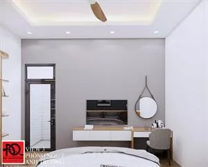 Xây nhà trọn gói Phan Thiết nhà phố đơn giản hiện đại 5x14m 800 triệu